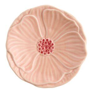 World Market Light Pink Ceramic Flower Trinket Dish